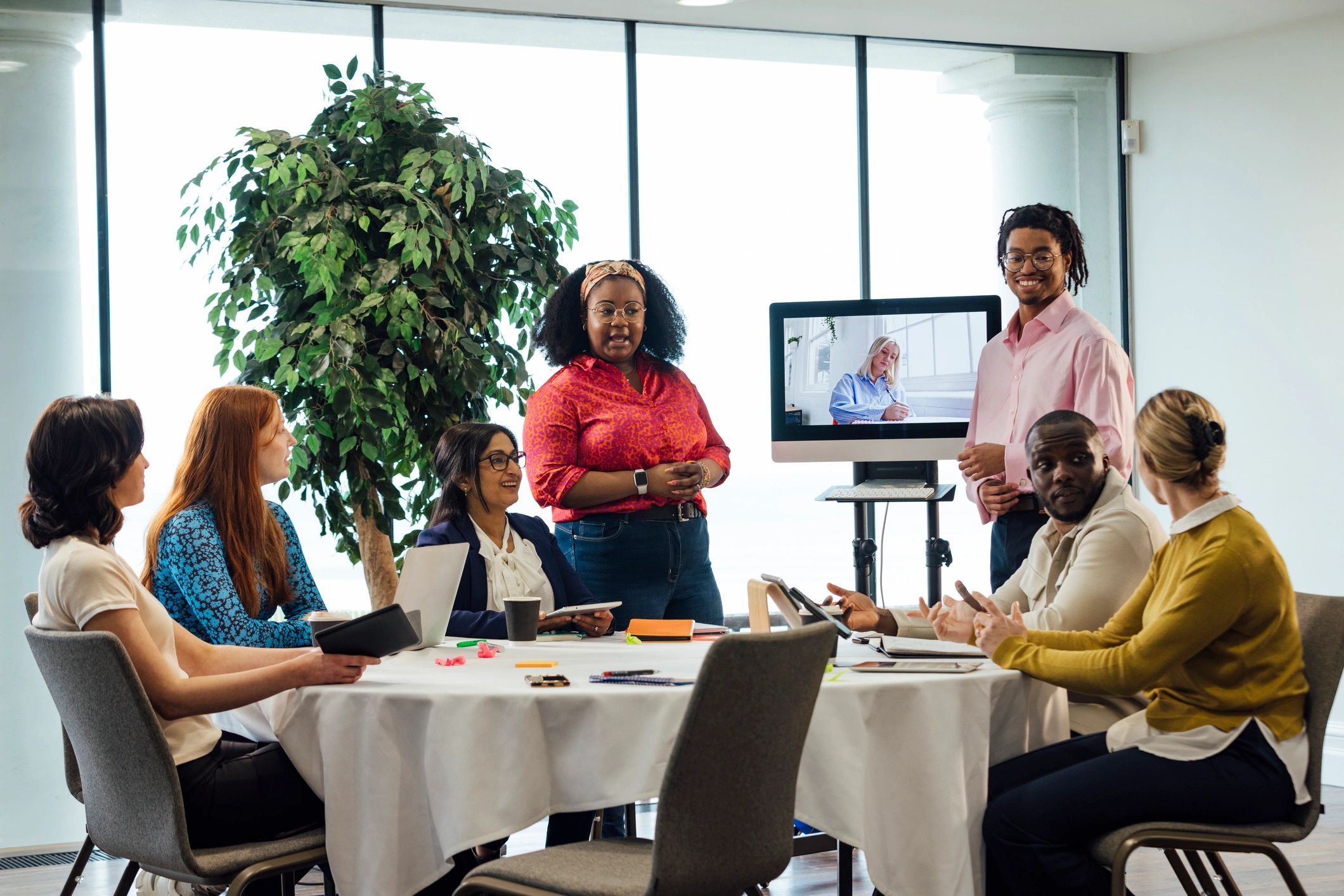 Business team discussing e-commerce growth strategy