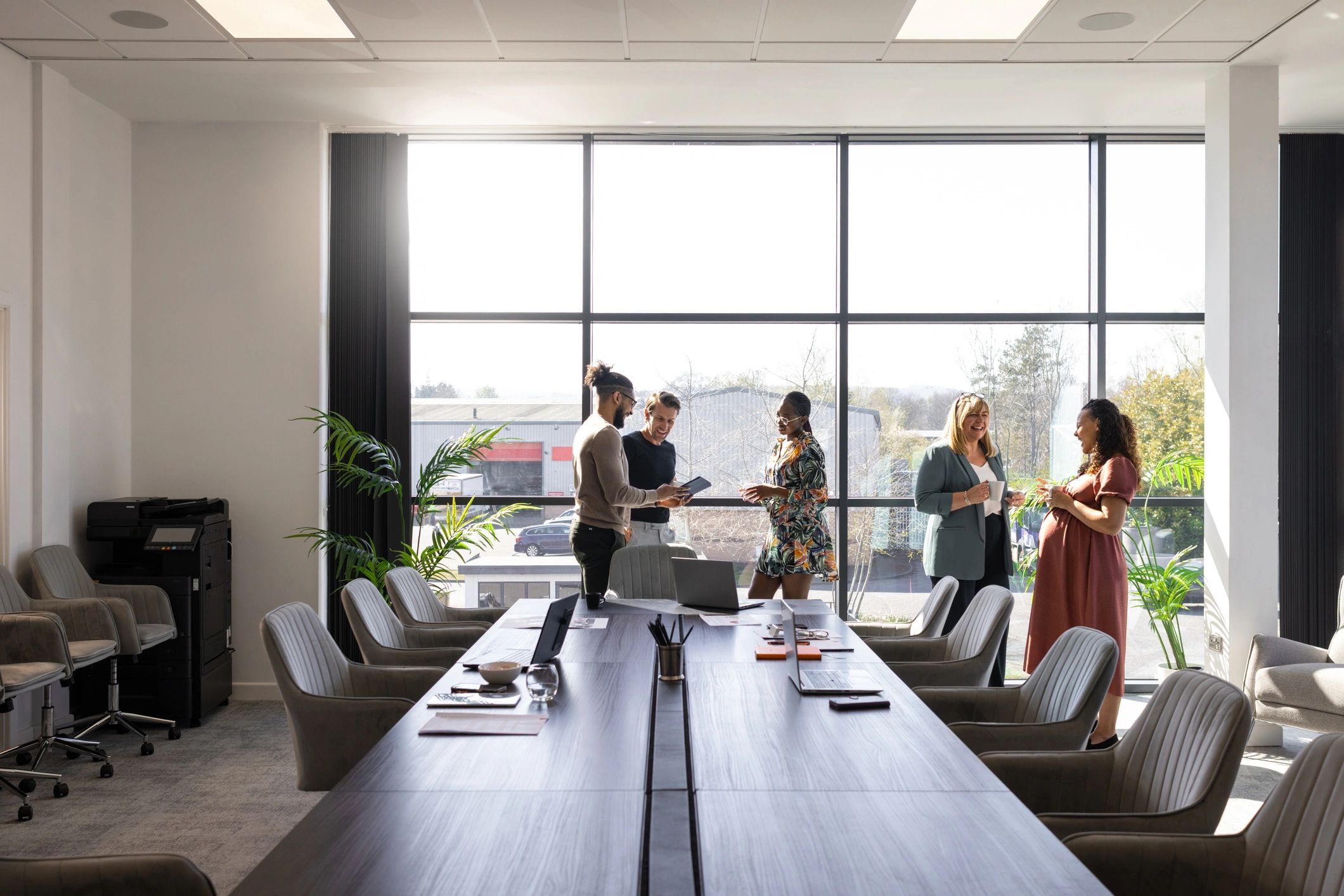 Business team discussing marketplace growth strategy