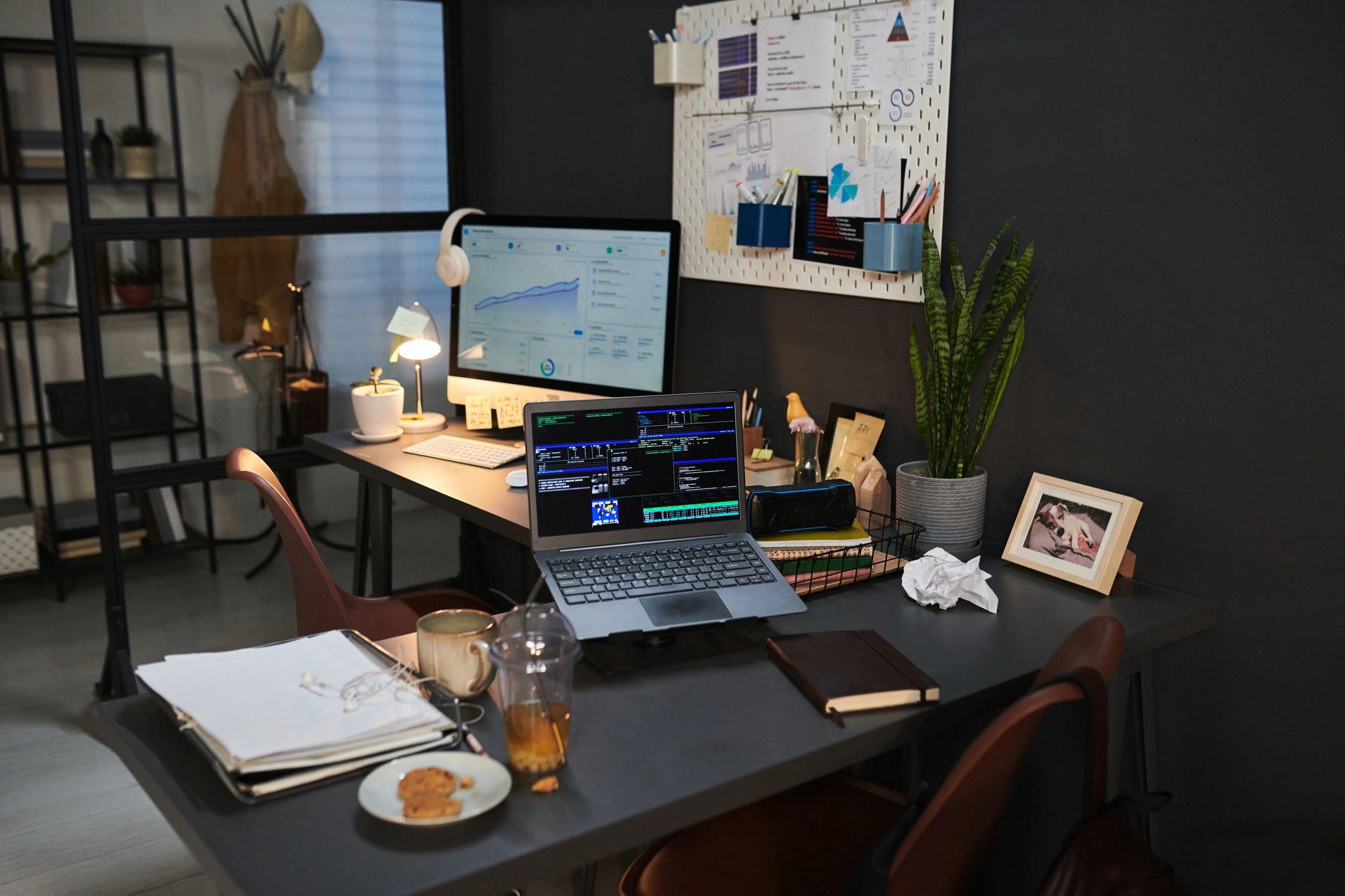 Online marketplace analytics dashboard on a modern workspace screen